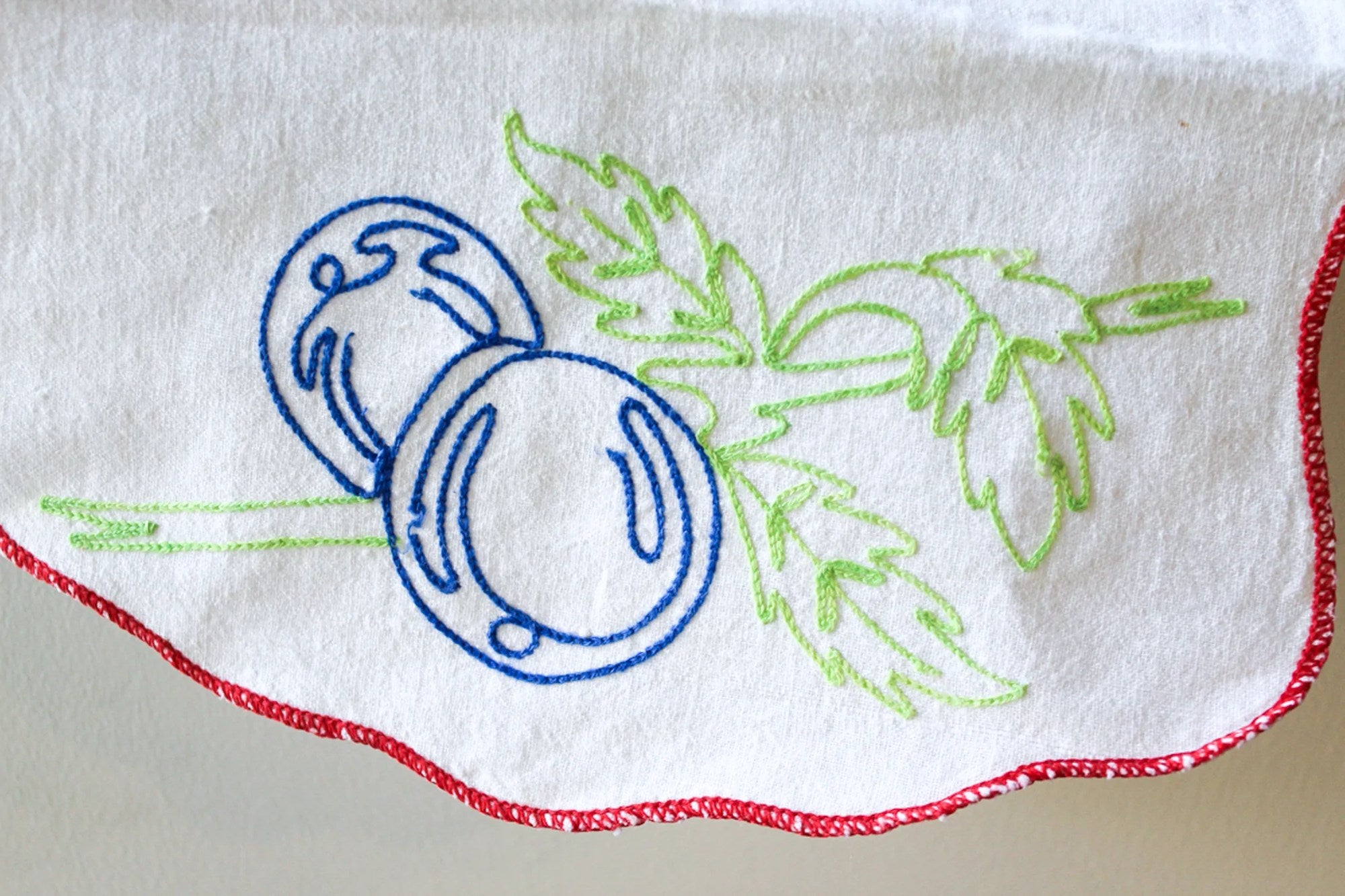 Embroidered French Linen Pouch